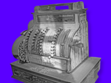 old cash register blue bg
