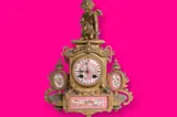 Old clock pink bg