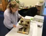 Helen Cook researching
